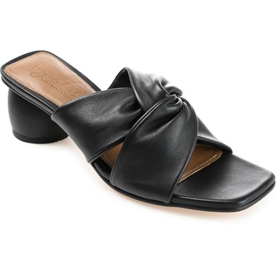 Journee Signature Womens Charlize Black Block Heel 7.5 Medium (B,M) BHFO 9509