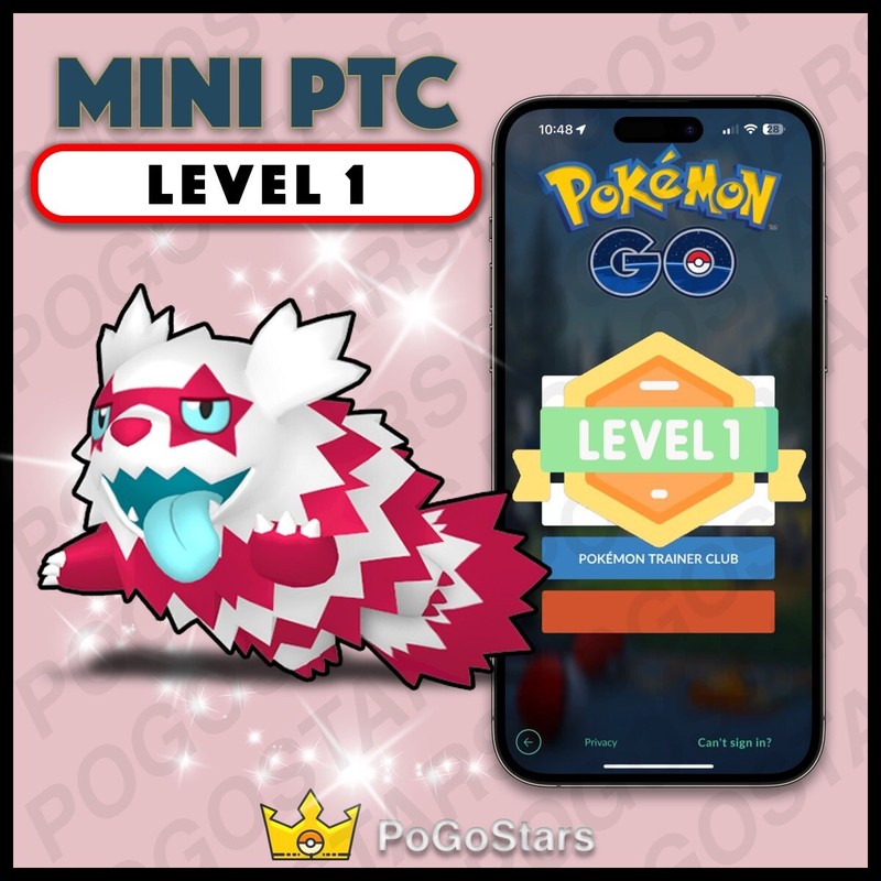 Pokémon PTC Go - Shiny Zigzagoon Galarian - LVL1 Level 1 ✨Read