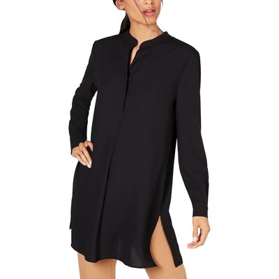 Anne Klein Женская черная рубашка Henley, туника, топ, блузка Petites PS BHFO 5301