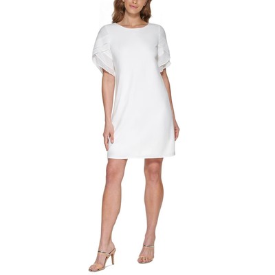 DKNY Женское вечернее мини-платье цвета слоновой кости с коротким рукавом Petites 6P BHFO 3578