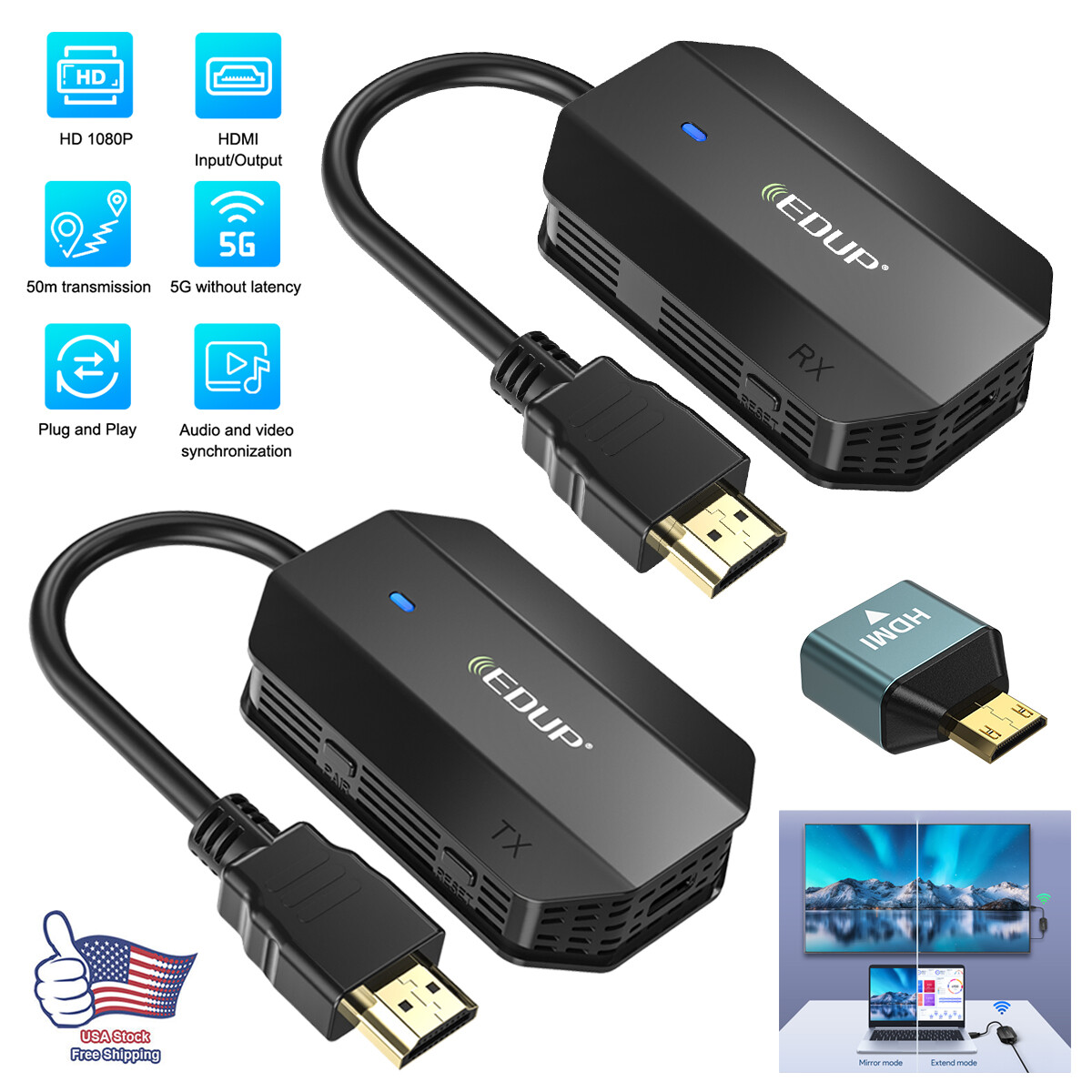 4K 5G HDMI Wireless Extender Video Transmitter & Receiver Ki