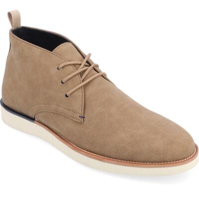 Vance Co. Mens Taupe Faux Suede Round Toe Booties 12 Medium (D) BHFO 5686