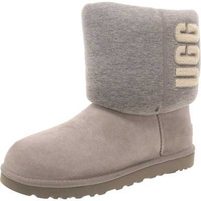Ugg Womens Classic Short Fur Gray Winter & Snow Boots 10 Medium (B,M) BHFO 4850