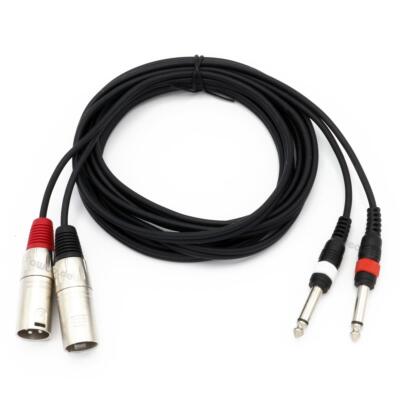 3 m Zwillingskabel 6,35 mm Klinke mono XLR male 3pol Klinke-XLR Kabel Dual Audio