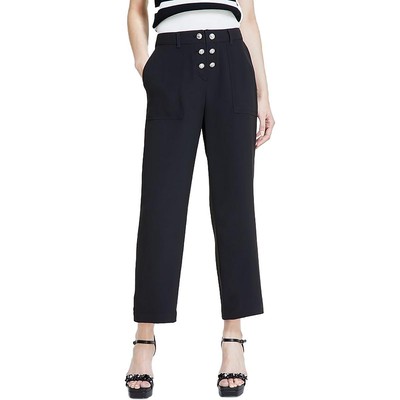 Karl Lagerfeld Paris Womens Black Sailor Wide Leg Cropped Pants 12 BHFO 3897