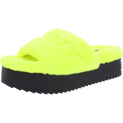 

DKNY Женские шлепанцы Palz из искусственного меха с флуоресцентным логотипом BHFO 7877, Palz