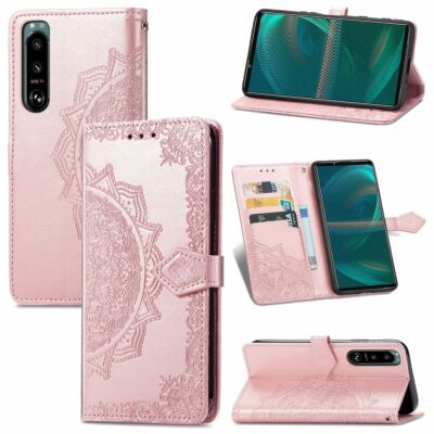 Schutz Handy Hülle Case Cover Tasche Wallet Bookstyle Flip Mandala Muster Etuis