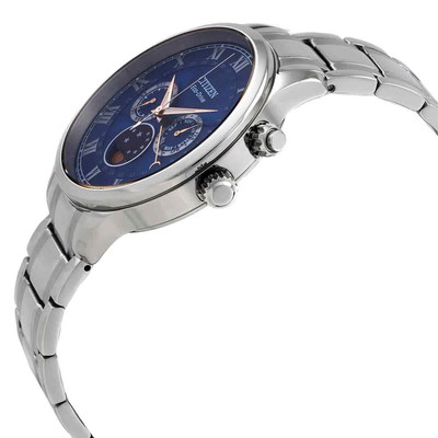 Pre-owned Citizen Eco-drive Blue Dial Moon Phase Men's Watch Ap1050-81l