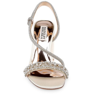 

Женские босоножки Badgley Mischka Naomi цвета слоновой кости на блочном каблуке 6.5 Medium (B,M) BHFO 7064, Ivory satin, Naomi