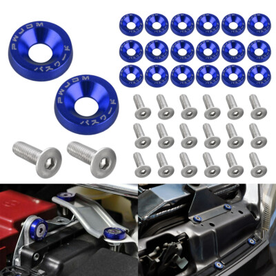20PCS For JDM Billet Aluminum Fender Bumper Washer/Bolt Engine Bay Dress Up Kit 