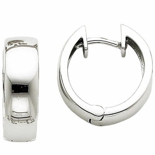 Pre-owned Goldia 14k White Gold Hinged Hoop Earrings