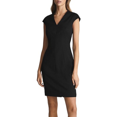Женское черное асимметричное мини-платье для коктейлей и вечеринок Reiss Evening 0 BHFO 1828