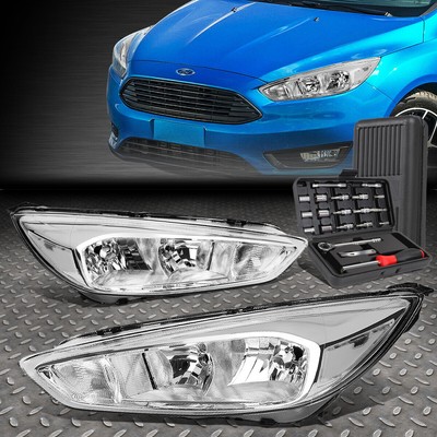 ДЛЯ 15-18 FORD FOCUS ХРОМИРОВАННЫЙ КОРПУС ПРОЗРАЧНЫХ УГЛОВЫХ ФАР ГОЛОВНОГО СВЕТА + НАБОР ИНСТРУМЕНТОВ