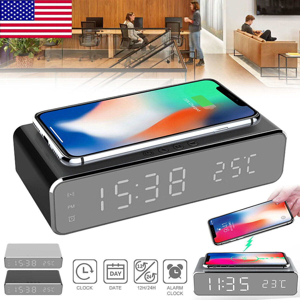 With Phone Wireless Charger  Thermometer