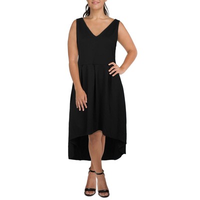 24seven Comfort Apparel Женское черное макси-платье в складку с высокой посадкой плюс 2X BHFO 9631