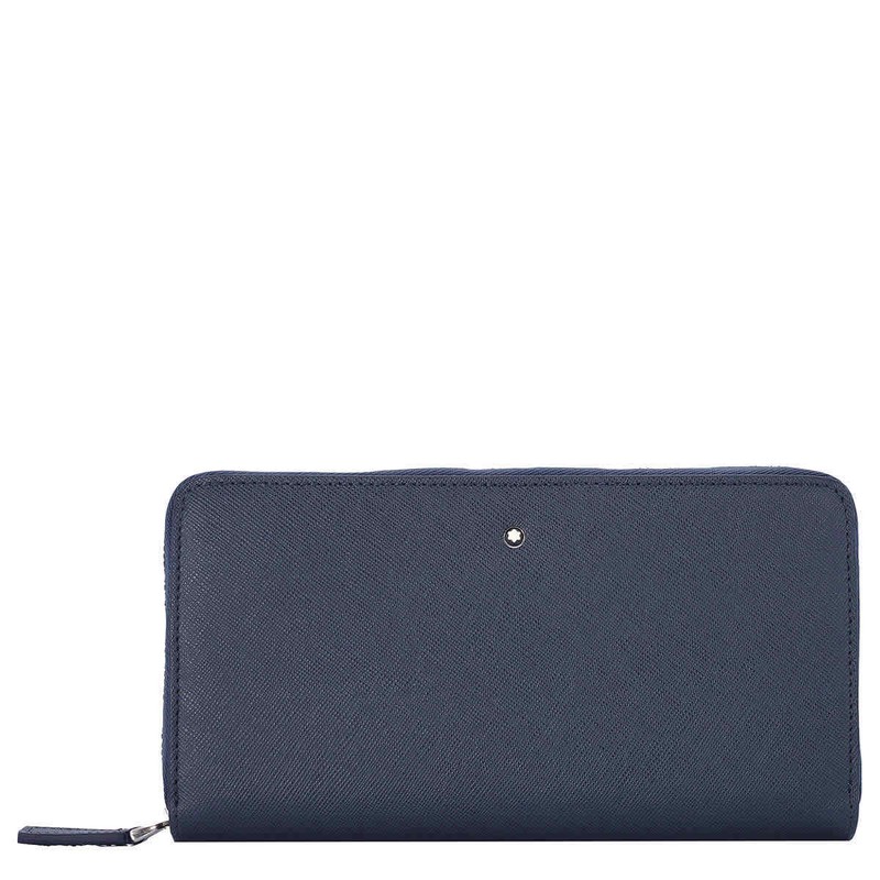 Montblanc Blue Leather 12cc Sartorial Zip-Around Wallet 128589