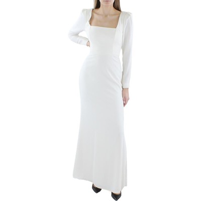 BCBGMAXAZRIA Женское вечернее платье цвета слоновой кости с квадратным вырезом и открытой спиной, 2 BHFO 5127