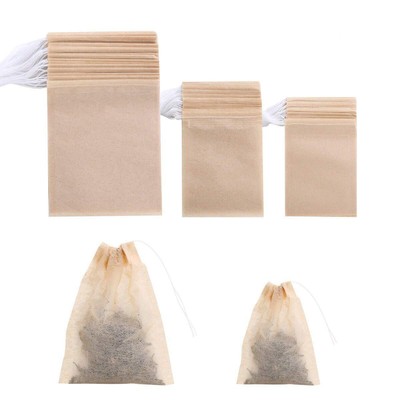 400 Pack Disposable Drawstring Tea Filter Bags Safe & Natural Unbleached Pape...