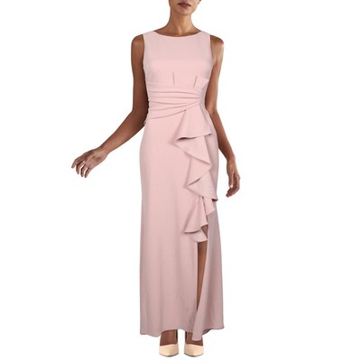 Женское розовое вечернее платье с оборками из крепа Betsy & Adam, платье Petites 4P BHFO 7041