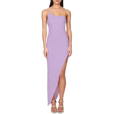Женское фиолетовое макси-платье с рюшами по бокам и разрезом по бокам Nookie Womens S BHFO 0627
