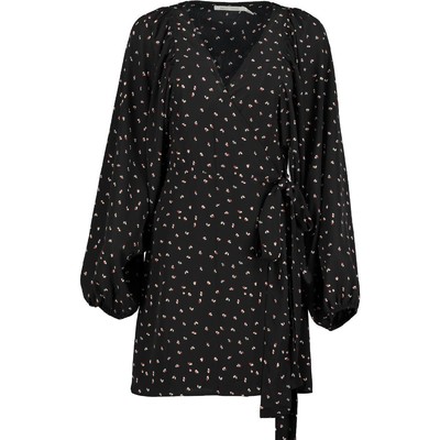 

Черное летнее платье миди с запахом Bishop + Young для женщин  BHFO 6171, Black print