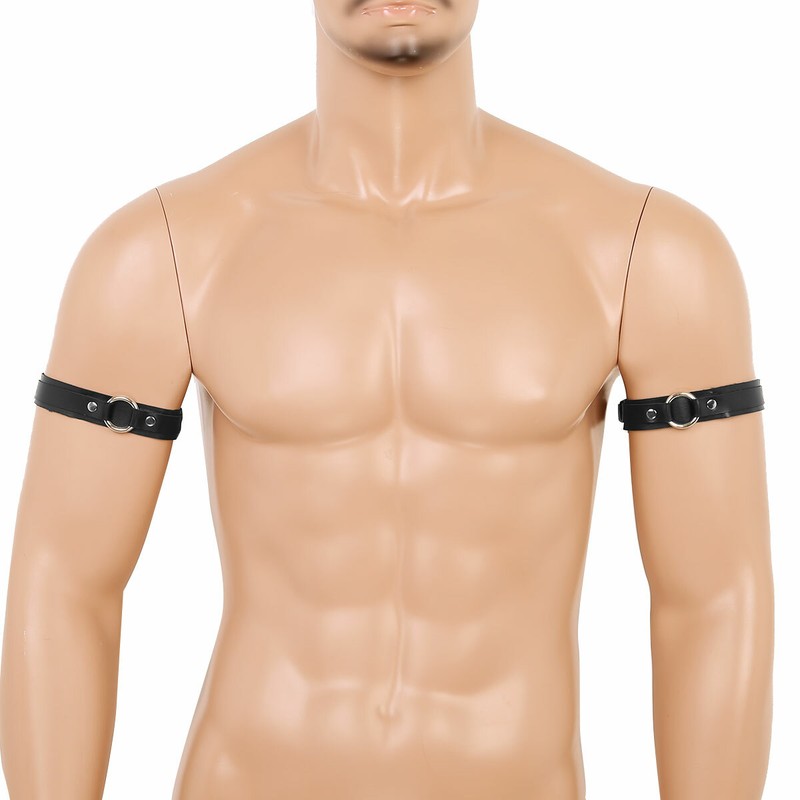 1 Pair Mens Rock Armbands Leather Wrist Band Upper Arm Bracelet Upper