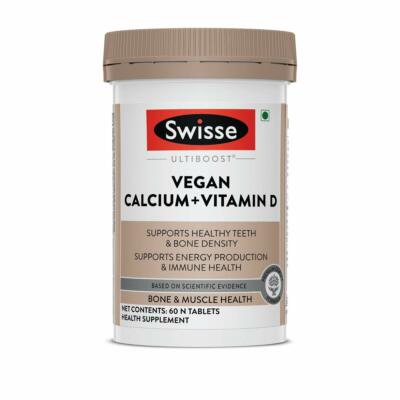 Swisse Ultiboost Plant based Vegan Calcium + Vitamin D3 Supplements for Immunity