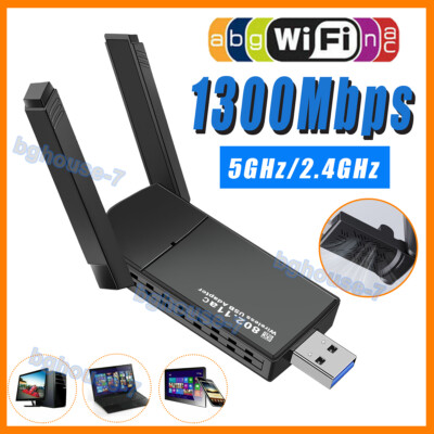 Mini USB WiFi Adapter 1300Mbps Dual Band 5G Wireless Network External Receiver