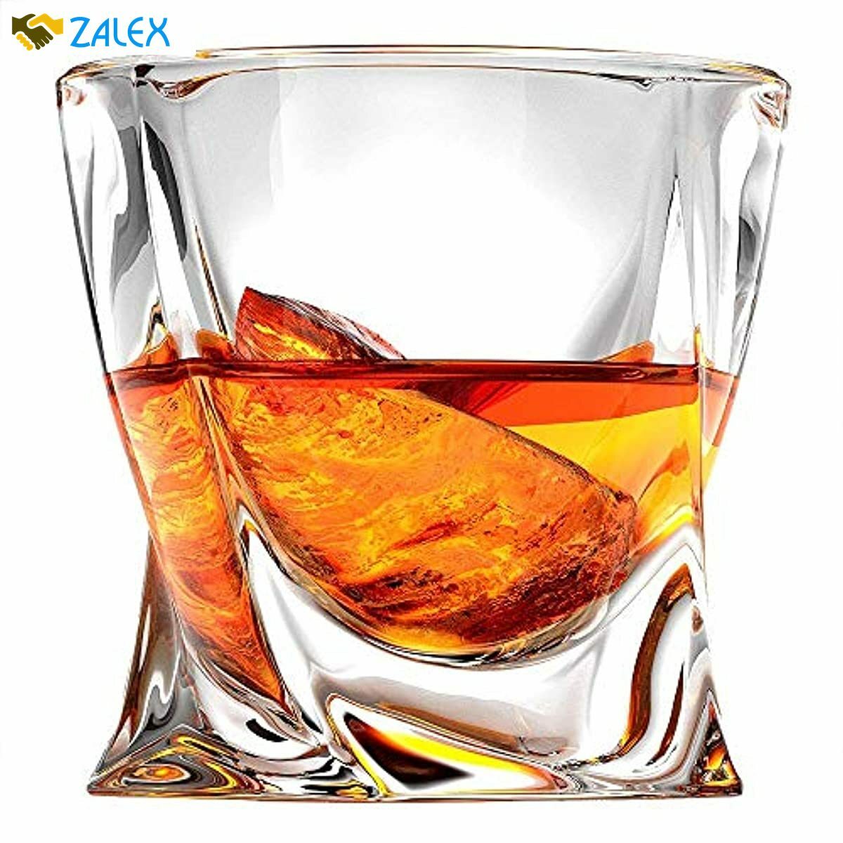 Ashcroft Twist Whiskey Glass 10oz Set or 2 Modern Rocks whisky