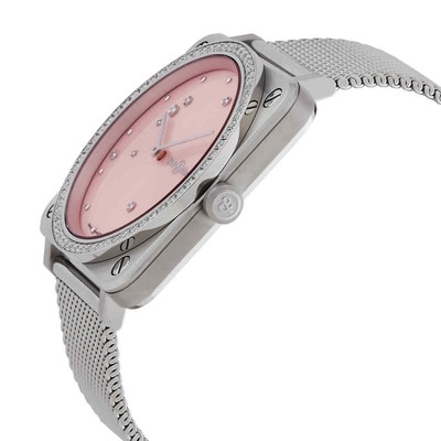 Pre-owned Bell And Ross Pink Diamond Eagle Quartz Pink Dial Ladies Watch Brs-ep-st-lgd/sst