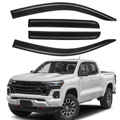 Smoke Window Vent Visors for 2023-2024 Chevrolet Colorado/GMC Canyon Crew Cab