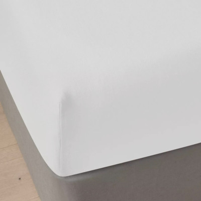 CASALUNA White Full Fitted Sheet 100% Supima Cotton 54''W x 75''L x 16''D