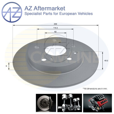 Fits Suzuki Vitara SX4 Swift S-Cross 1.0 1.4 1.6 DDiS AZ Rear Brake Disc #1