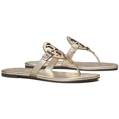

Tory Burch Womens Miller Soft Gold Slide Sandals Shoes 7 Medium (B,M) BHFO 2172, Spark gold