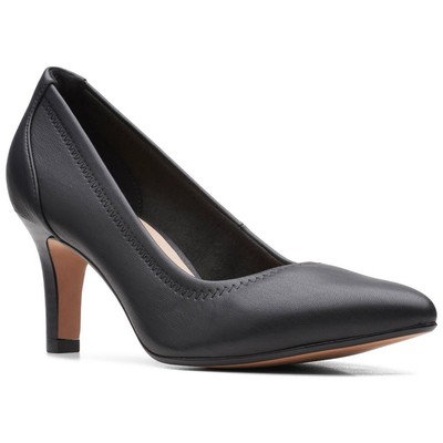 

Женские туфли-лодочки Clarks Illeana из искусственной кожи с тиснением и острым носком BHFO 9257, Black smooth, Illeana