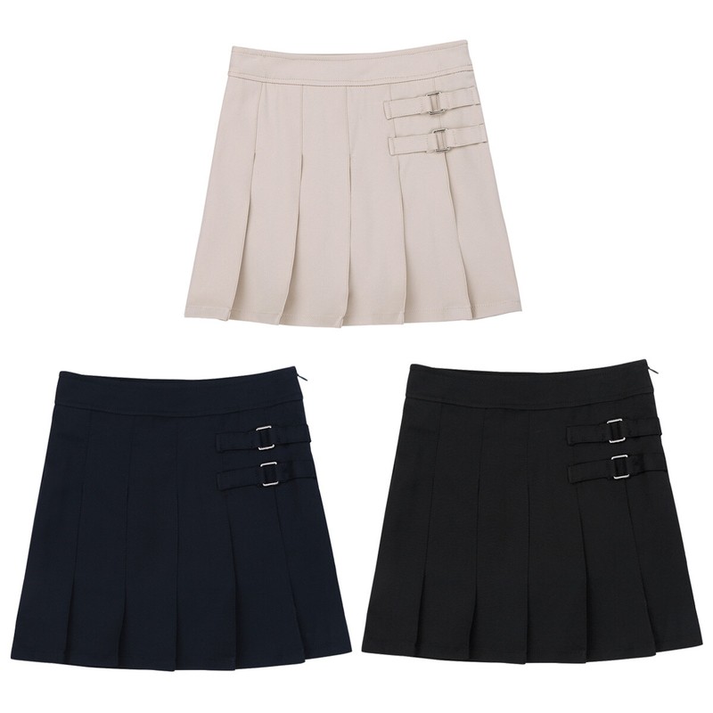 ️ Girls School Uniform Jumper Hidden Shorts Box Pleated Skirt Pleated