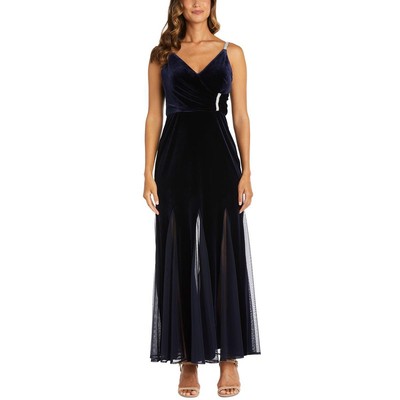 

Женское синее бархатное вечернее платье макси NW Nightway Petites  BHFO 0119, Navy