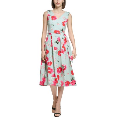 Женское зеленое коктейльное миди-платье Calvin Klein Womens Summer Fit & Flare 4 BHFO 4166