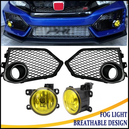 Пара передних открытых сетчатых крышек противотуманных фар Подходит для Honda Civic Type R 2017-2021 годов выпуска