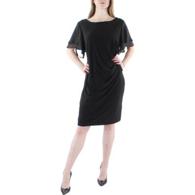 Женское черное мини-платье-футляр Jessica Howard с рюшами Plus 20W BHFO 8483