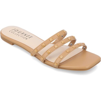 Женские коричневые лакированные туфли на плоской подошве Journee Collection Shoes 10 Medium (B,M) BHFO 2159