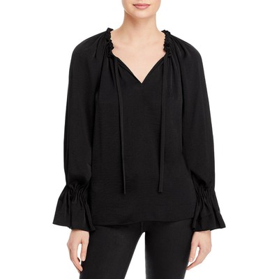 

Женская блузка с рюшами и рюшами Kobi Halperin Frances Black Tie Neck  BHFO 0572, Черный