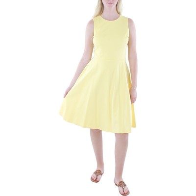 

Женское желтое платье миди с круглым вырезом Lauren Ralph Lauren  BHFO 0384, Yellow bloom