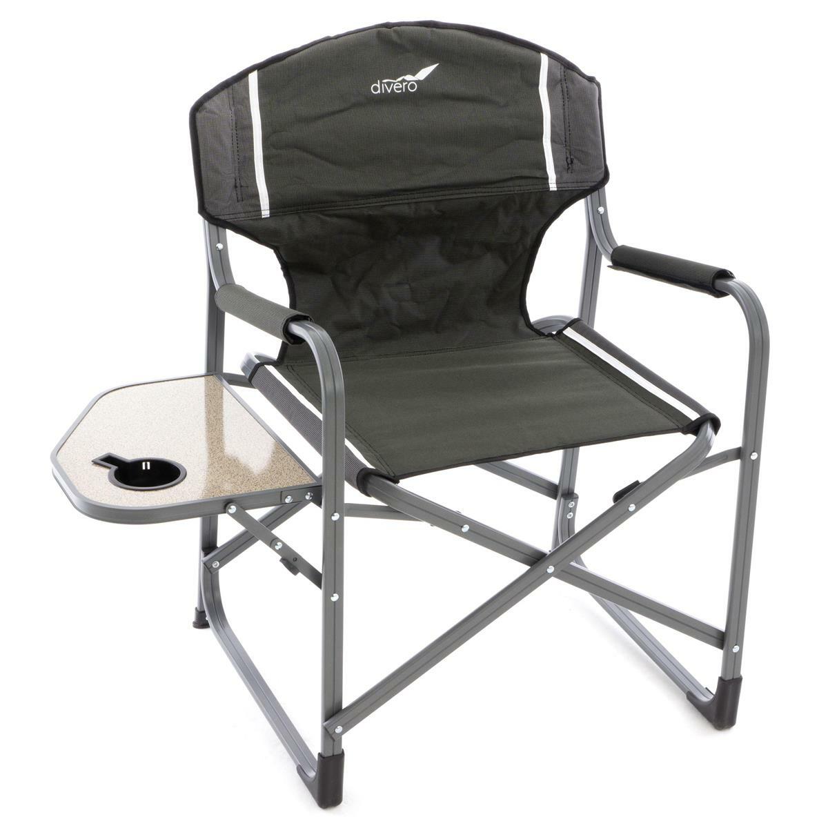 Divero. Стул для рыбалки со столиком. Двухместное кемпинговое кресло. Раскладушка для рыбалки. Стул садовый складной.