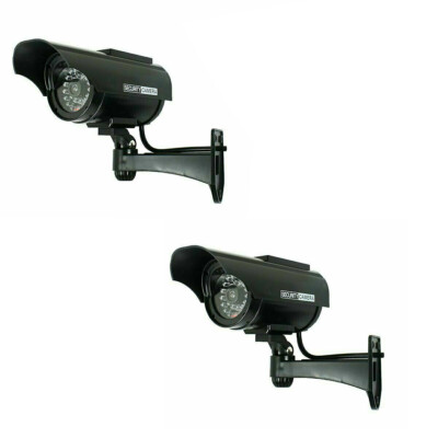 2 Pack Solar Power Fake Dummy Surveillance Security Camera CCTV & Record Light