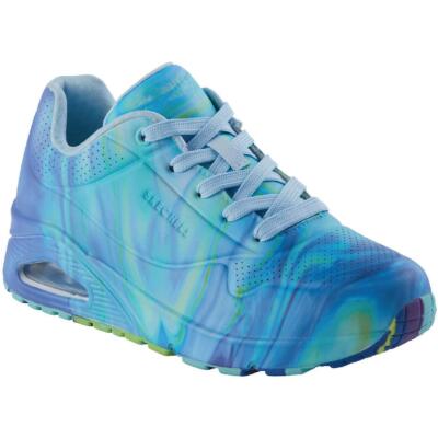 

Skechers Женские повседневные и модные кроссовки Uno-Like Water 11 Medium (B,M) 3624, Blue multi