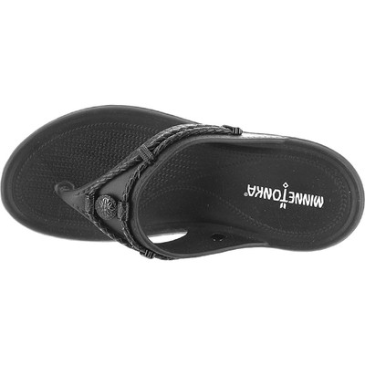 Женские босоножки-стринги Minnetonka Silverthorne черного цвета 7 Medium (B,M) BHFO 2429