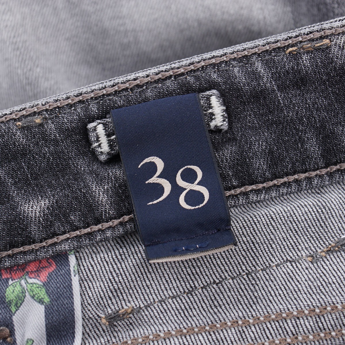 Pre-owned Handpicked Slim Tapered Fit 'orvieto' Faded Gray Wash Denim Jeans 38