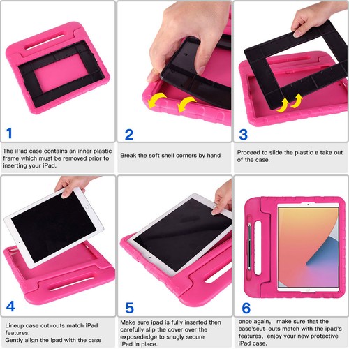 Kids Case For iPad 9th 8th 7th 6th 5th Generation Shockproof Handle Stand Cover