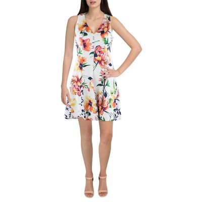 

Женское белое праздничное мини-платье Vince Camuto Petites  BHFO 8597, White multi